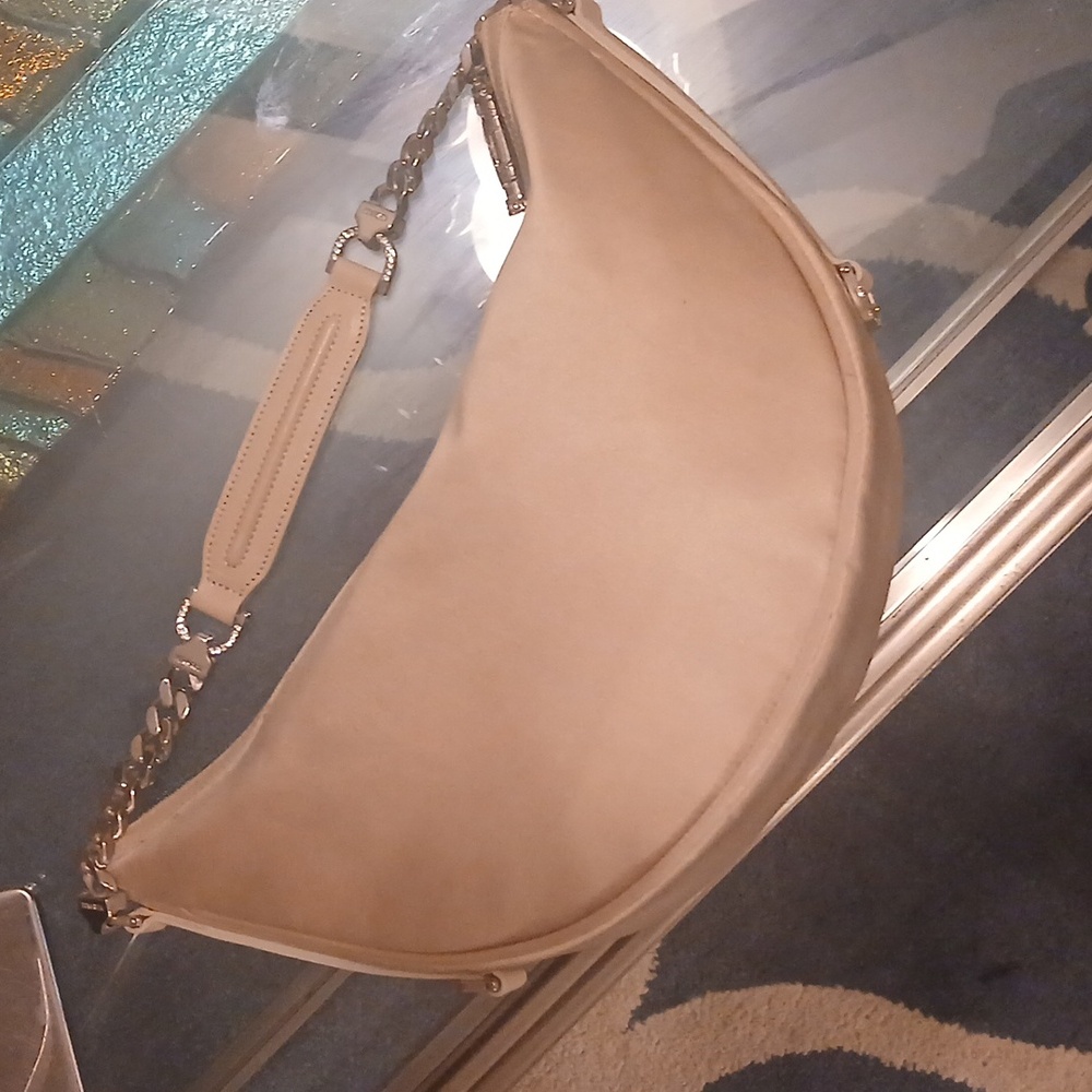 Versace Rare Repeat Hobo Beige Satin Top Handle Bag with Crystral Stones - Picture 8 of 10